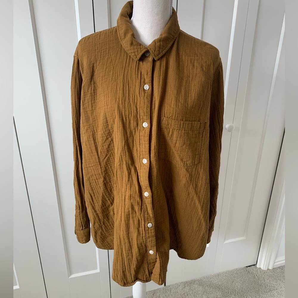 Brown Button-Up Women's Top